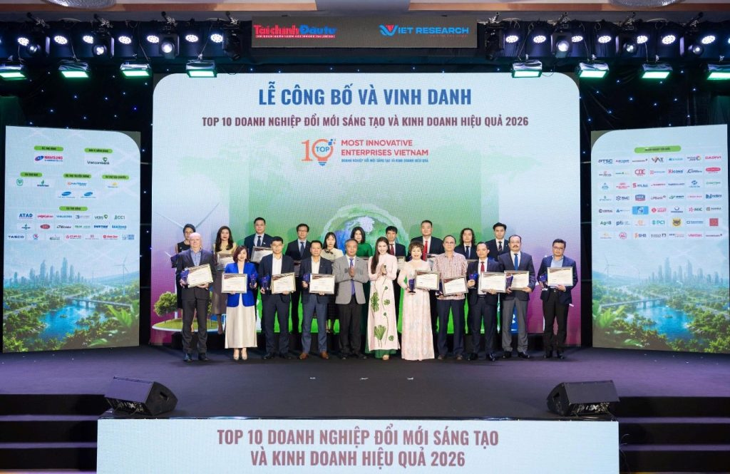 Vinh danh Top 10 doanh nghiệp đổi mới sáng tạo và kinh doanh hiệu quả năm 2026